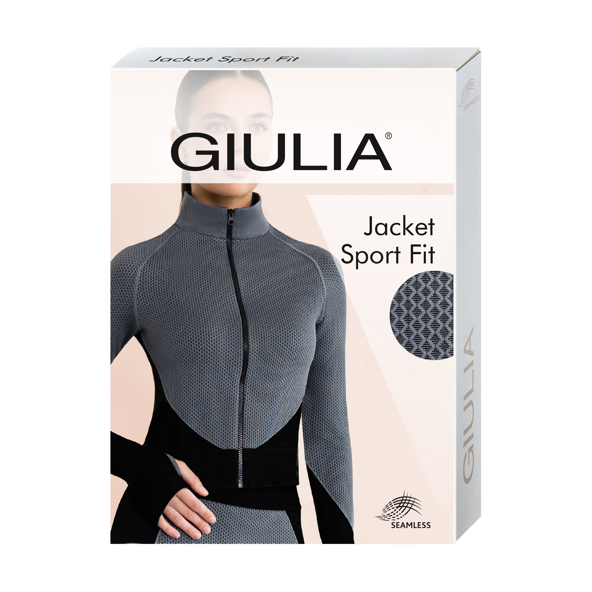 Безшовна спортивна кофта жіноча Giulia Jacket Sport Fit, Black/Grey, розмір S/M