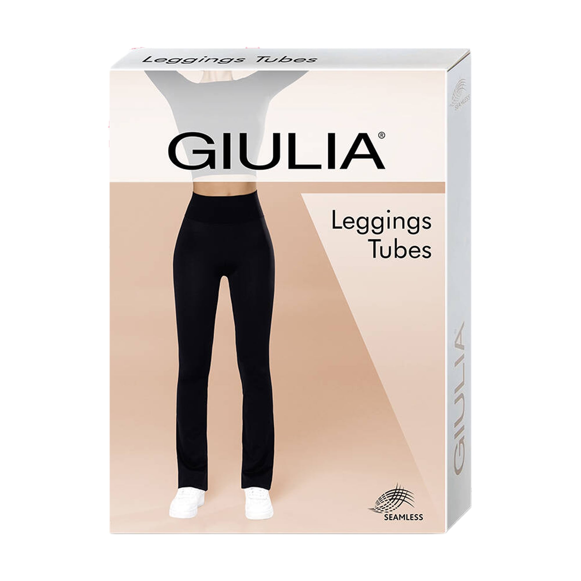 Безшовні легінси жіночі Giulia Leggings Tubes прямого крою з широким еластичним поясом, Chocolate, розмір S/M