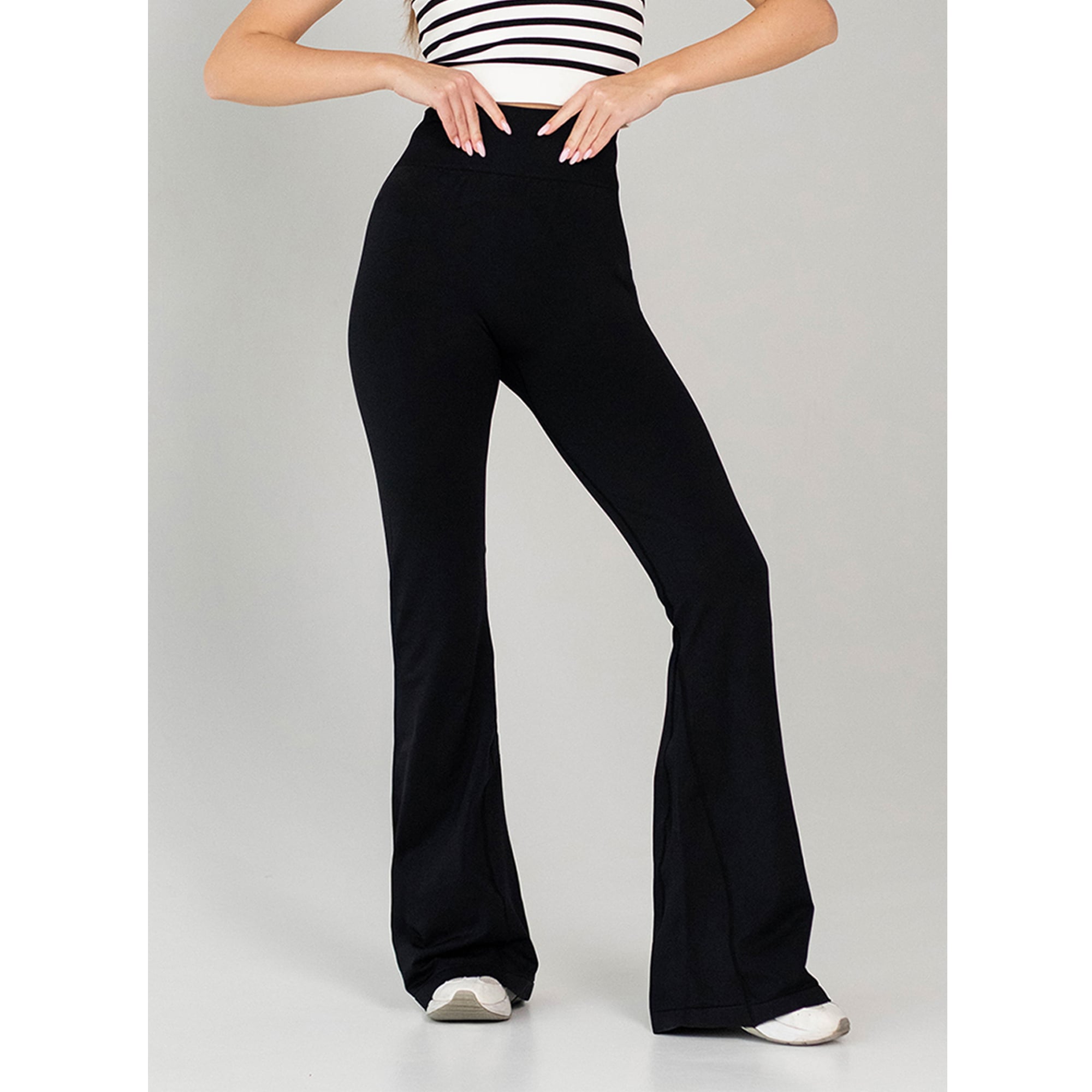 Безшовні спортивні легінси-кльош жіночі Flexit Flexing Leggings Faboluose, Black-Black, розмір L