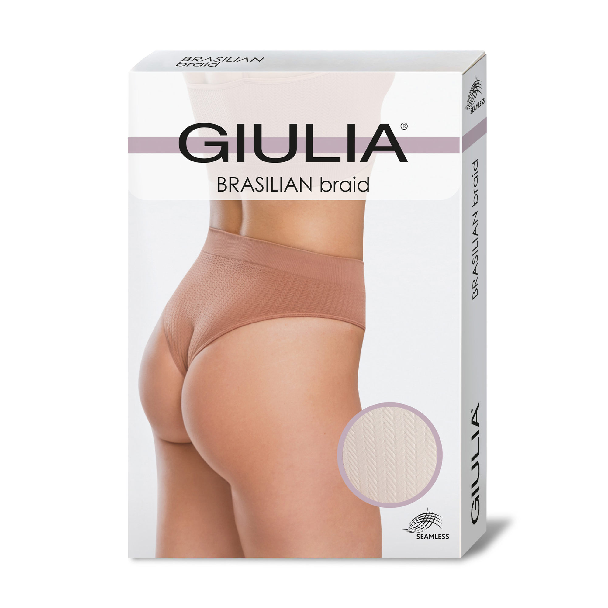Безшовні жіночі труси бразиліана Giulia Brasilian Briefs Braid, Vanila, розмір L/XL