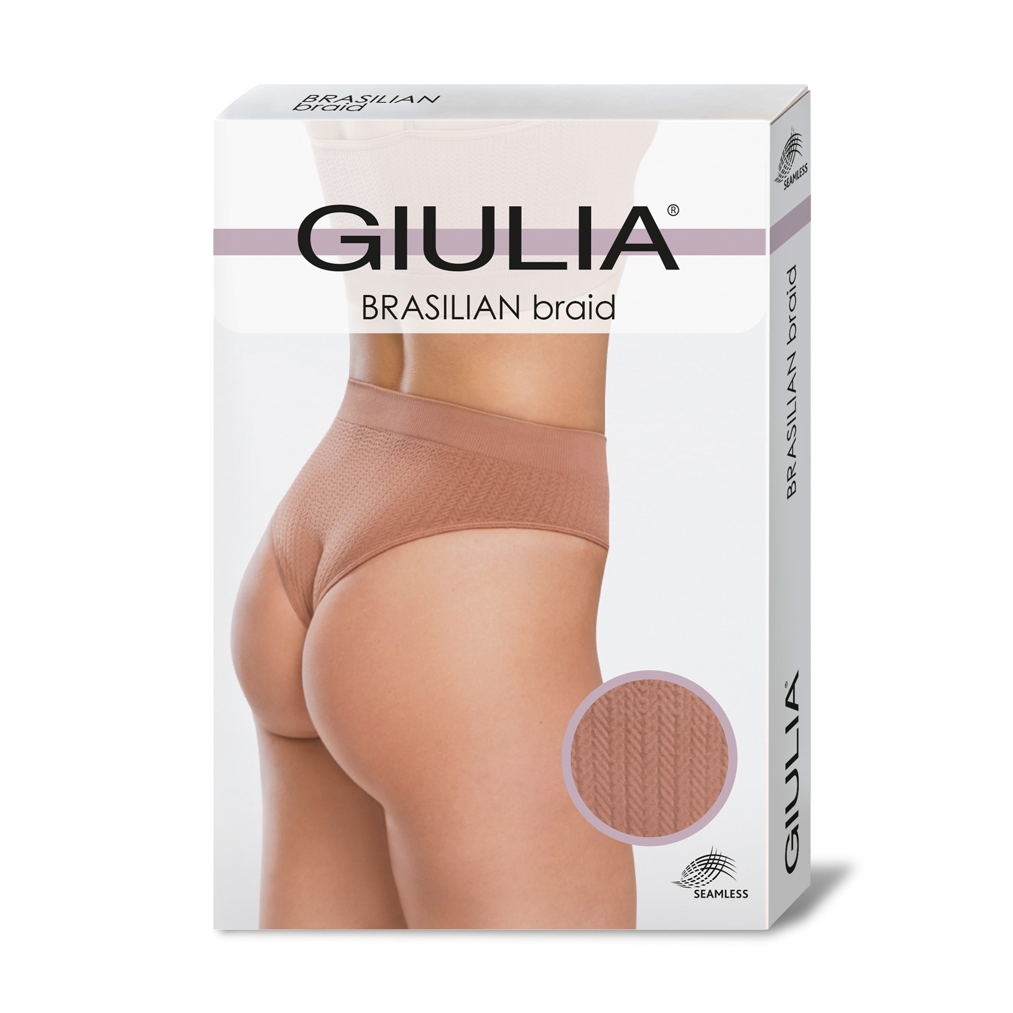 Безшовні жіночі труси бразиліана Giulia Brasilian Briefs Grain, Mokko, розмір S/M