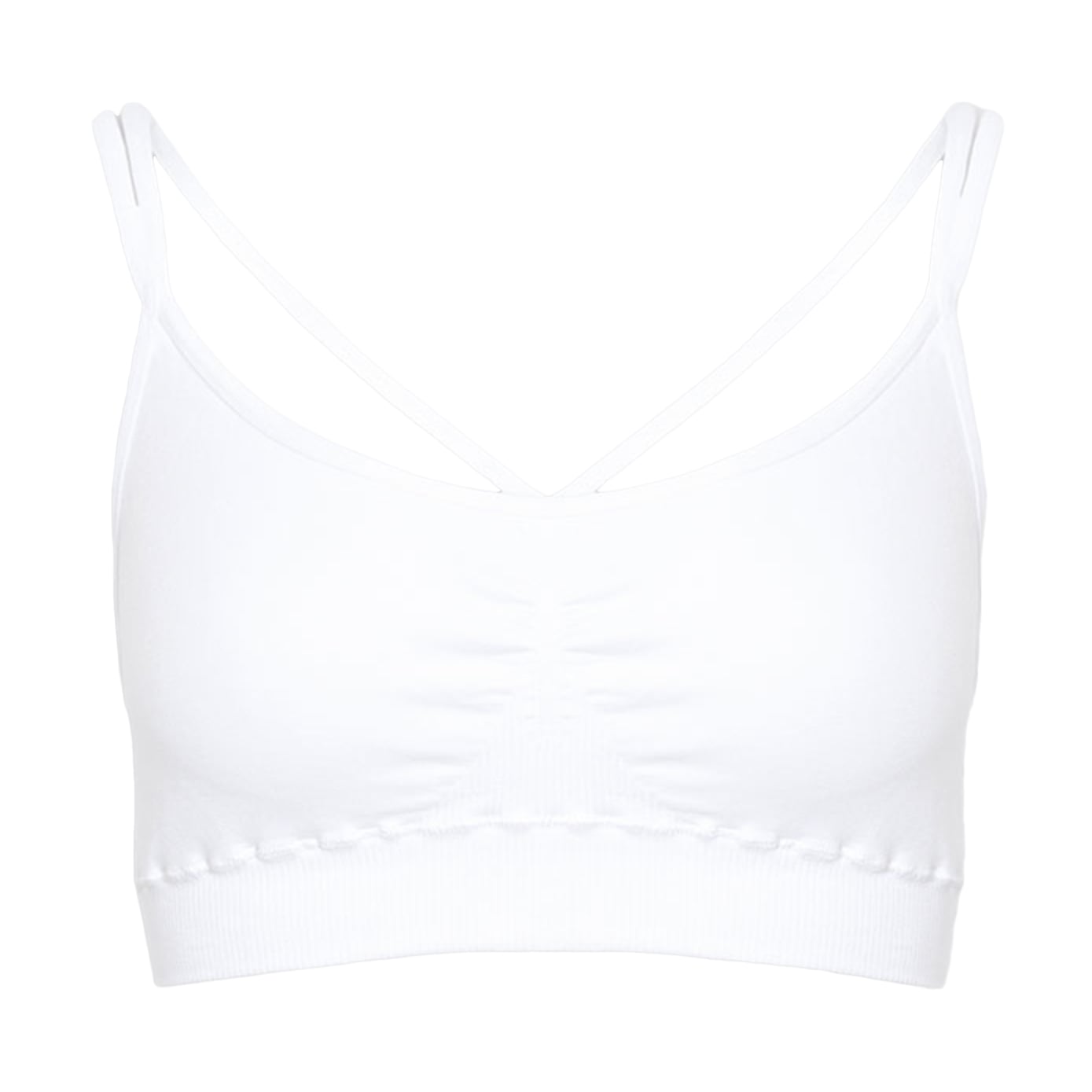 Безшовний спортивний топ жіночий Flexit Flex Top Active з перехресними бретелями, White-White, розмір L/XL
