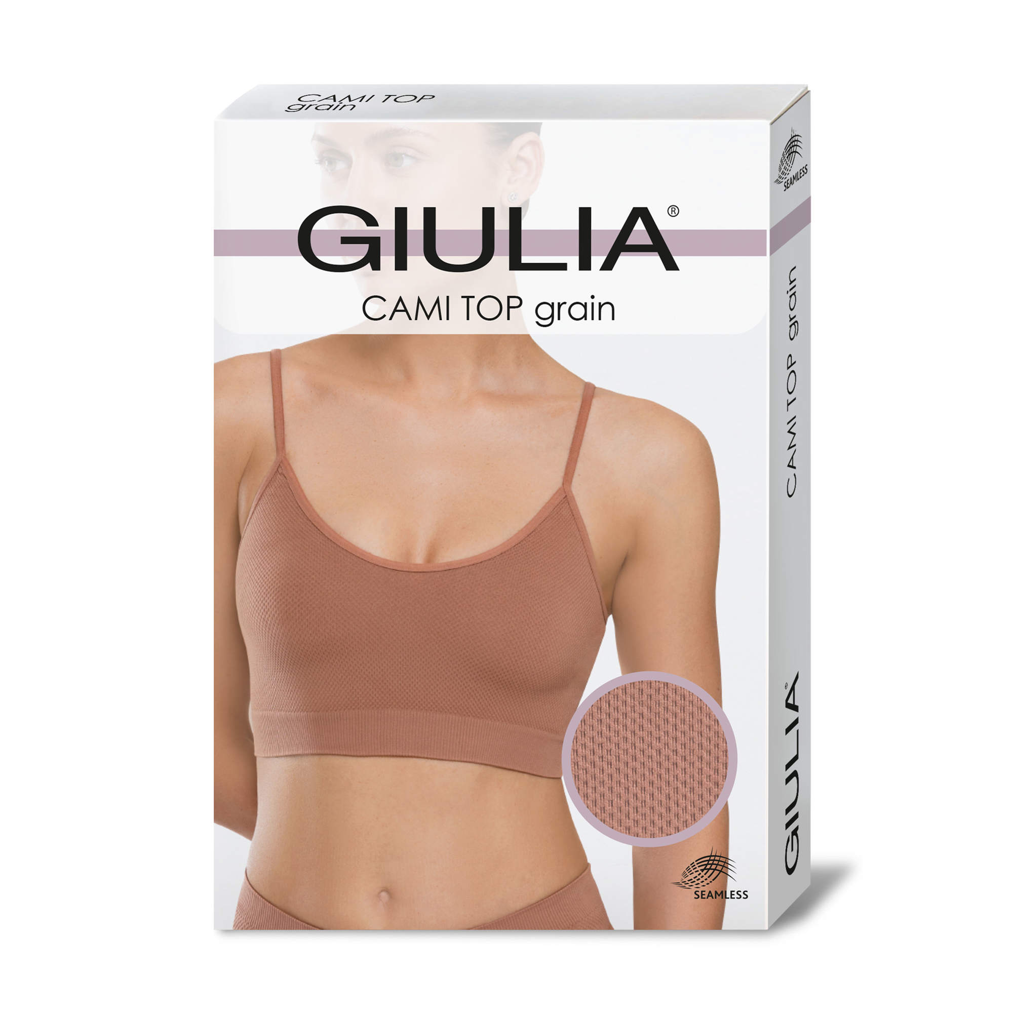 Безшовний топ жіночий Giulia Cami Top Grain на тонких бретелях, Mokko, розмір S/M