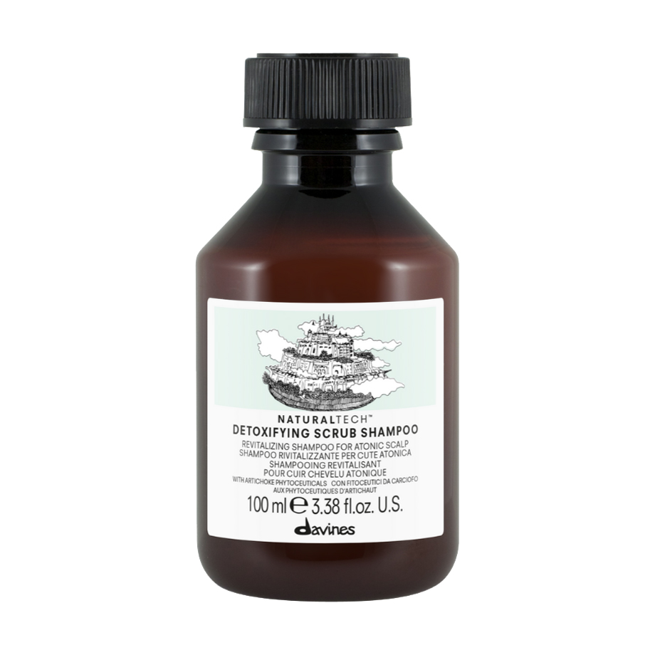 Безсульфатний детоксикувальний шампунь-скраб Davines NaturalTech Detoxifying Scrub Shampoo для атонічной шкіри голови, 100 мл