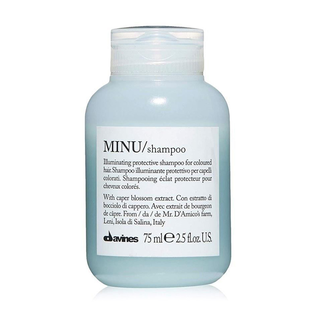 Безсульфатний шампунь Davines Minu Shampoo для блиску та збереження кольору фарбованого волосся, 75 мл