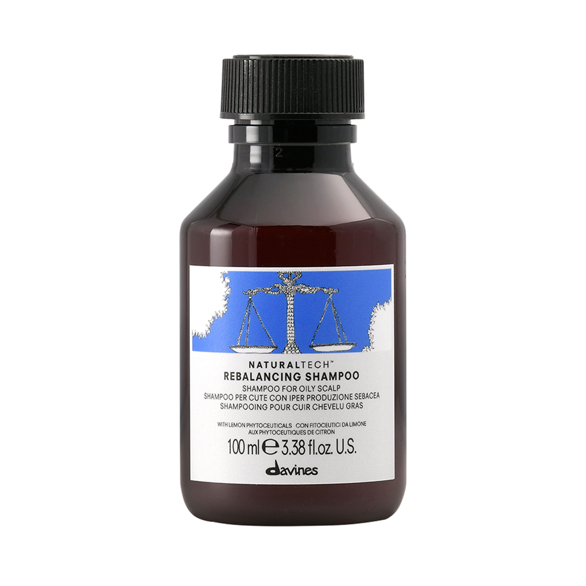 Безсульфатний шампунь Davines Naturaltech Rebalancing Shampoo для відновлення ліпідного балансу шкіри голови, 100 мл