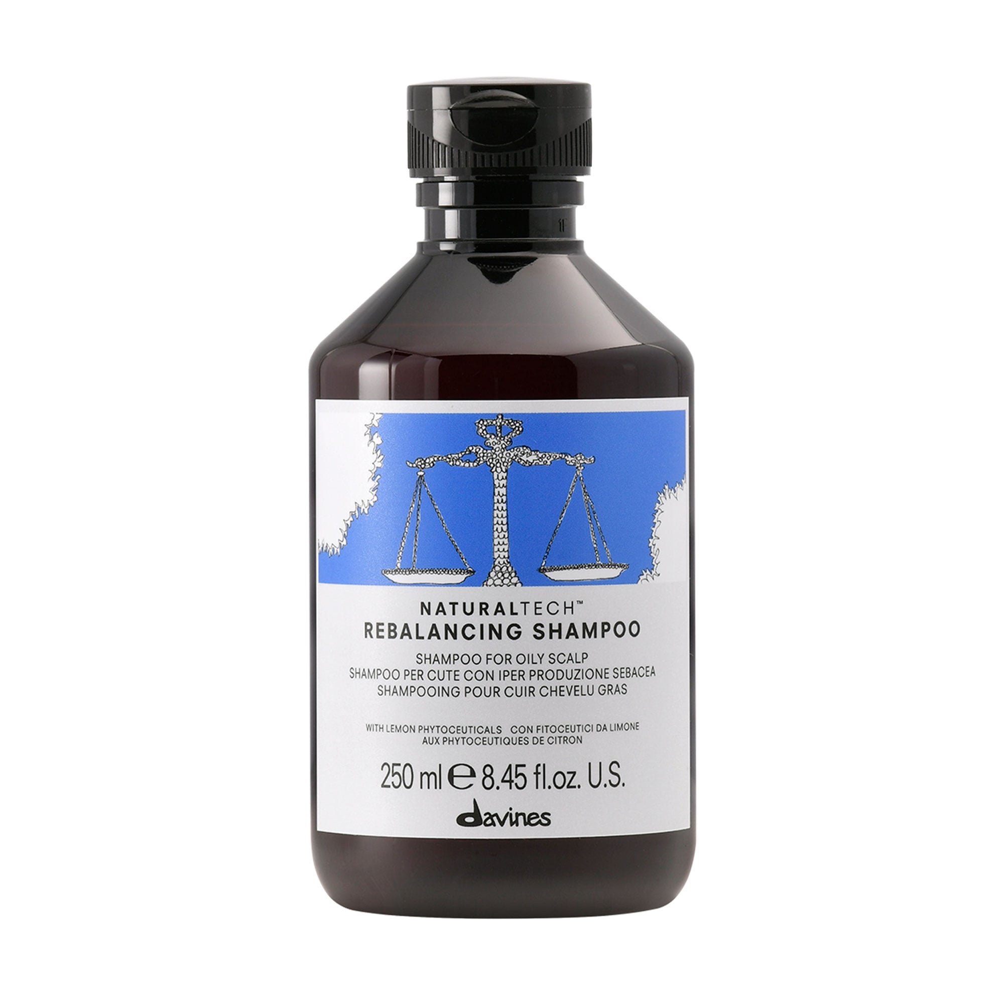 Безсульфатний шампунь Davines Naturaltech Rebalancing Shampoo для відновлення ліпідного балансу шкіри голови, 250 мл