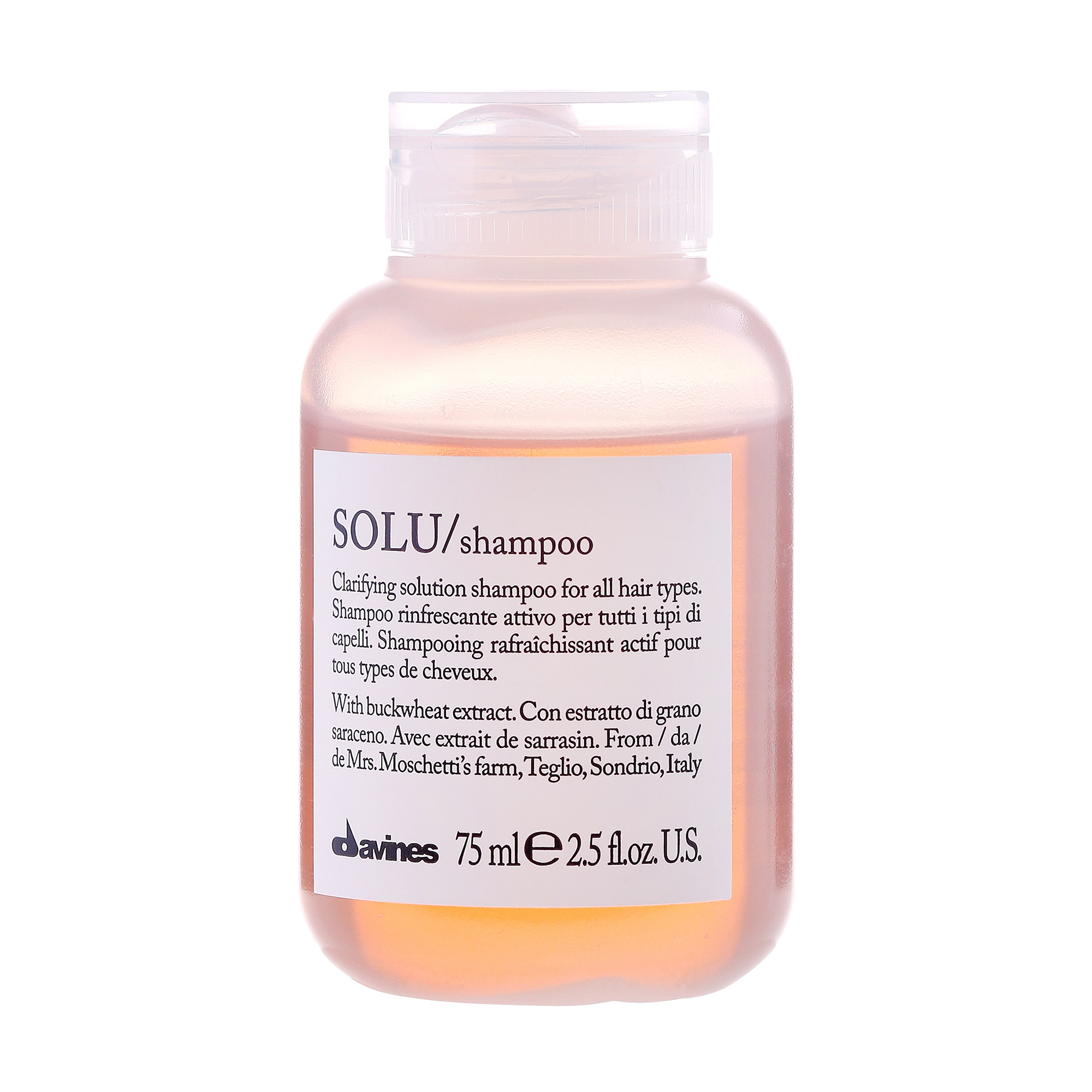 Безсульфатний шампунь для глибокого очищення Davines Solu Shampoo для всіх типів волосся, 75 мл
