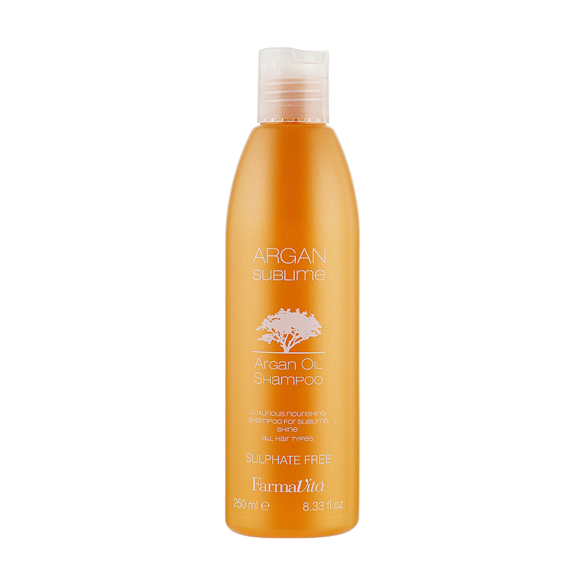 Безсульфатний шампунь для волосся FarmaVita Argan Sublime Shampoo з аргановою олією, 250 мл