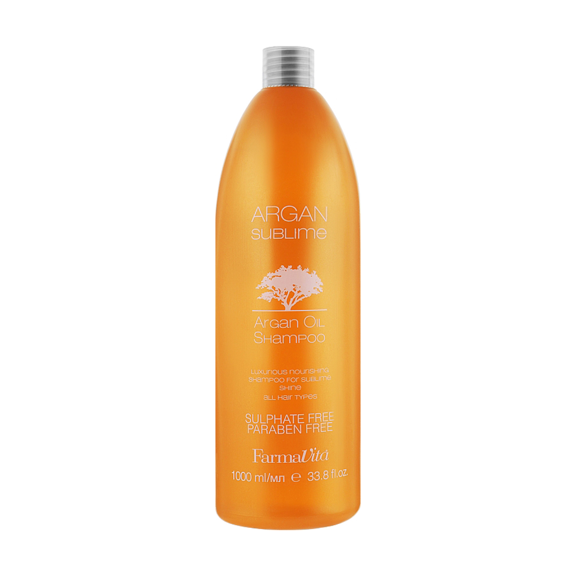 Безсульфатний шампунь для волосся FarmaVita Argan Sublime Shampoo з аргановою олією, 1 л