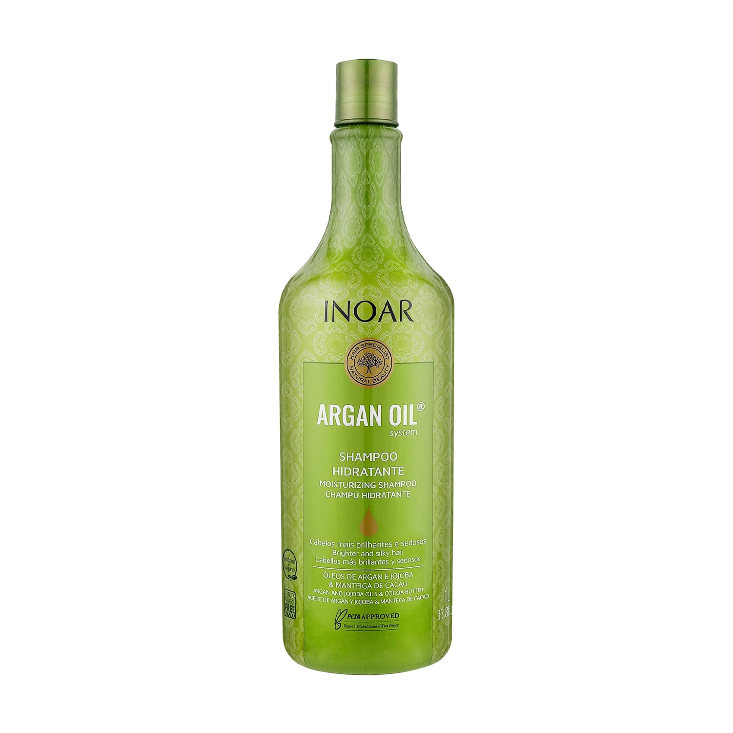 Безсульфатний шампунь для волосся Inoar Argan Oil Shampoo з аргановою олією, 1 л