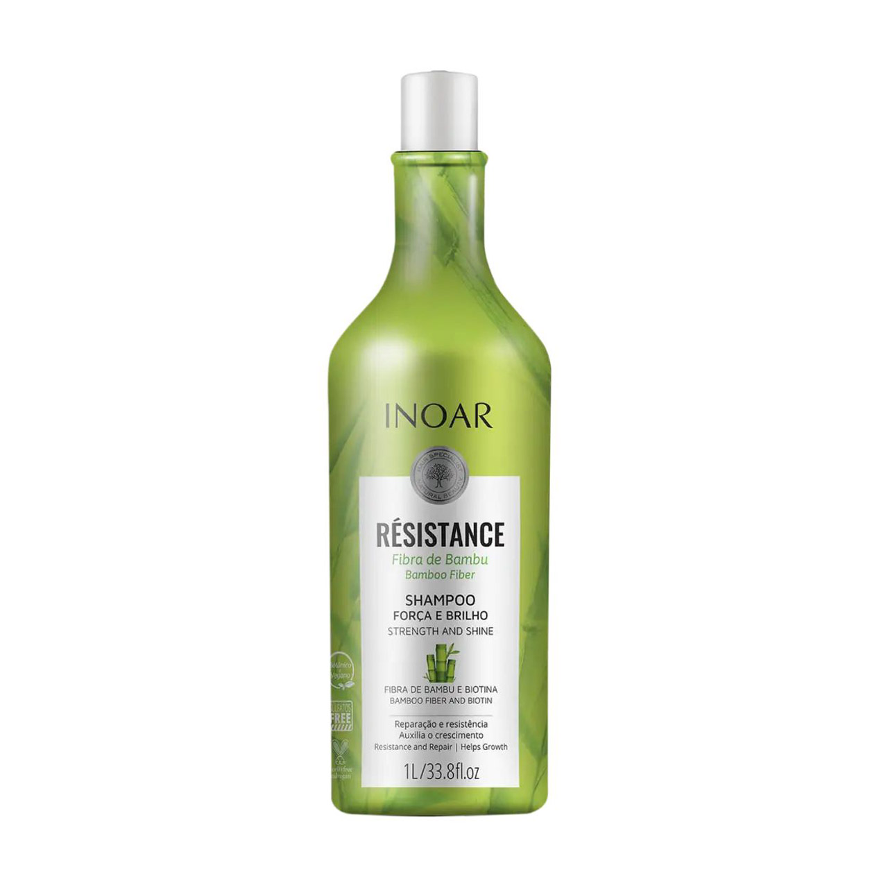 Безсульфатний шампунь для волосся Inoar Resistance Fibra De Bamboo Shampoo, 1 л