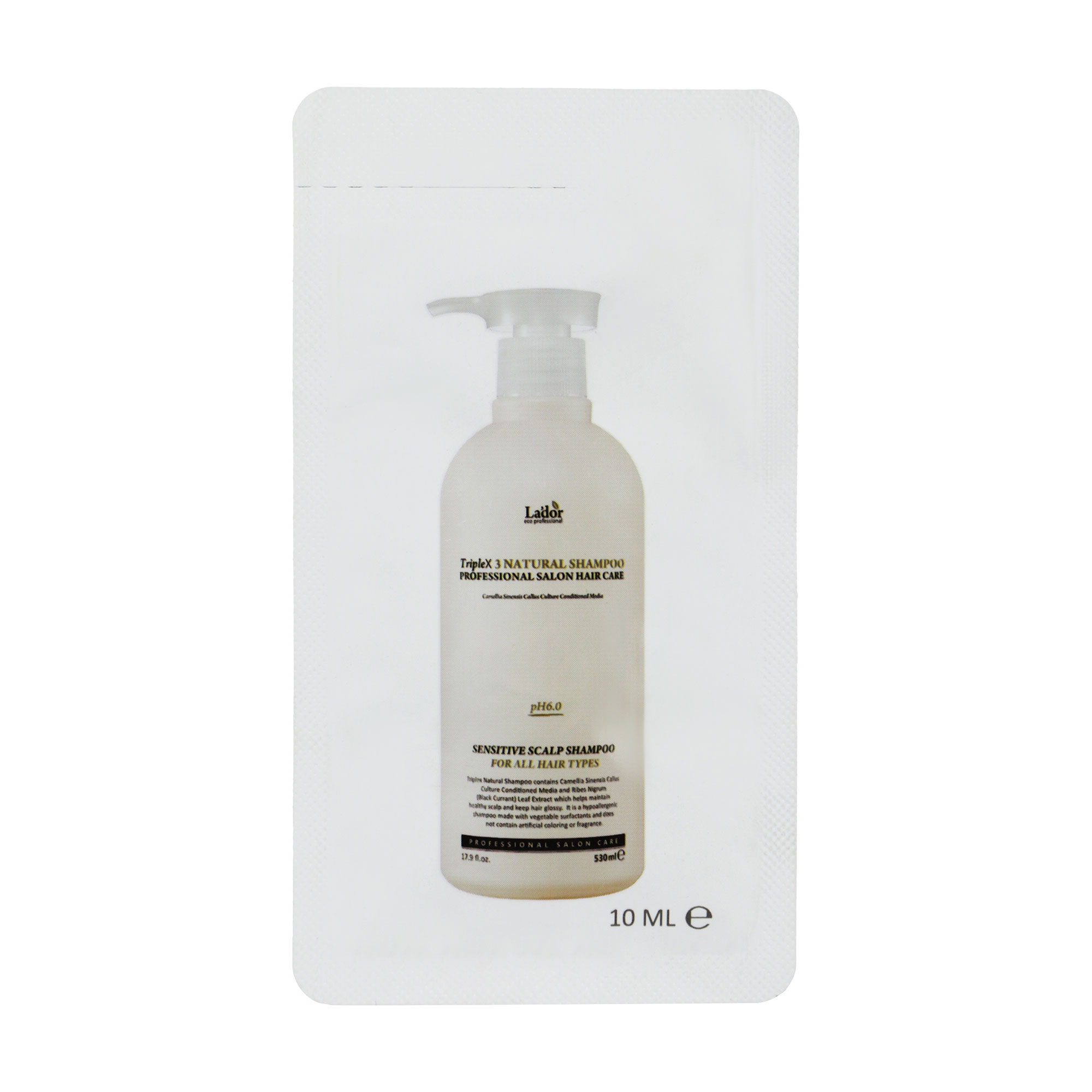 Безсульфатний шампунь для волосся La'dor Triplex Natural Shampoo, 10 мл (саше)