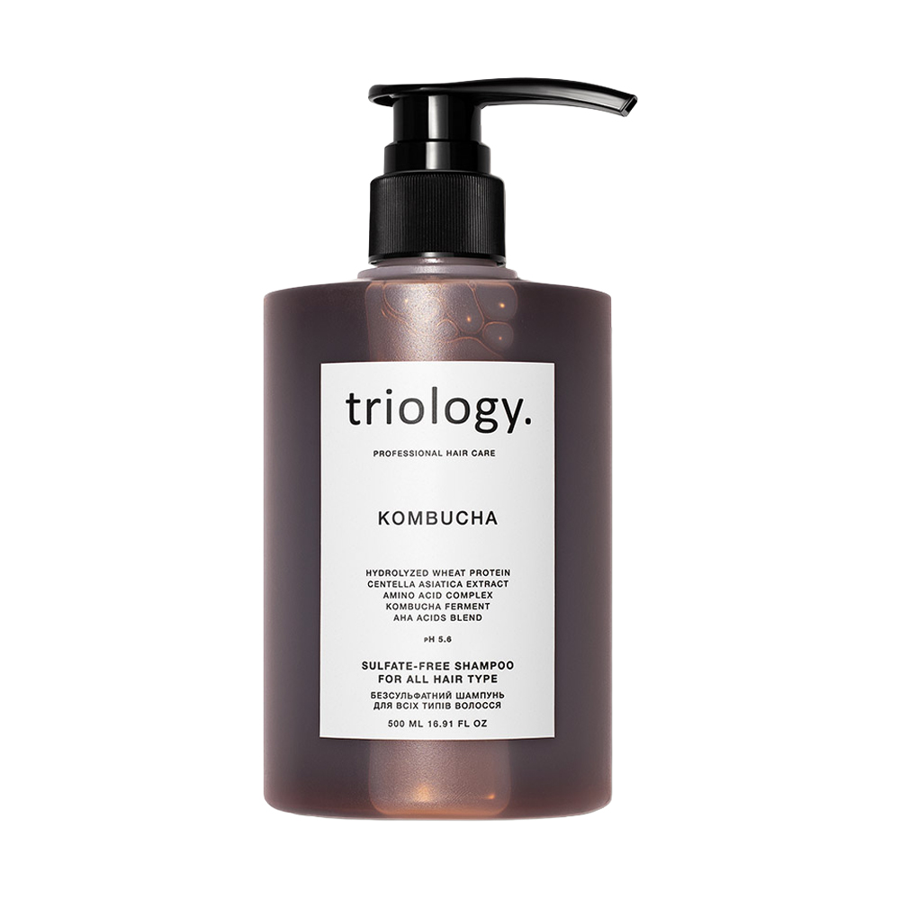 Безсульфатний шампунь triology. Kombucha Sulfate-Free Shampoo для всіх типів волосся, з комбучею, 500 мл