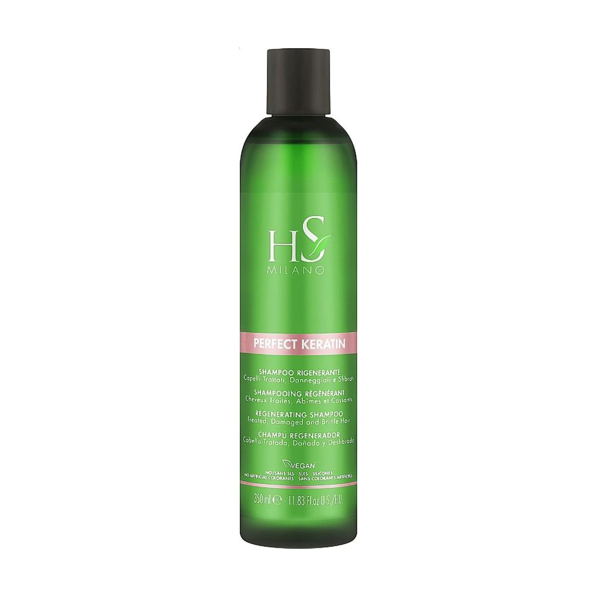 Безсульфатний відновлювальний шампунь для волосся HS Milano Perfect Keratin Regenerating Shampoo з кератином, 350 мл