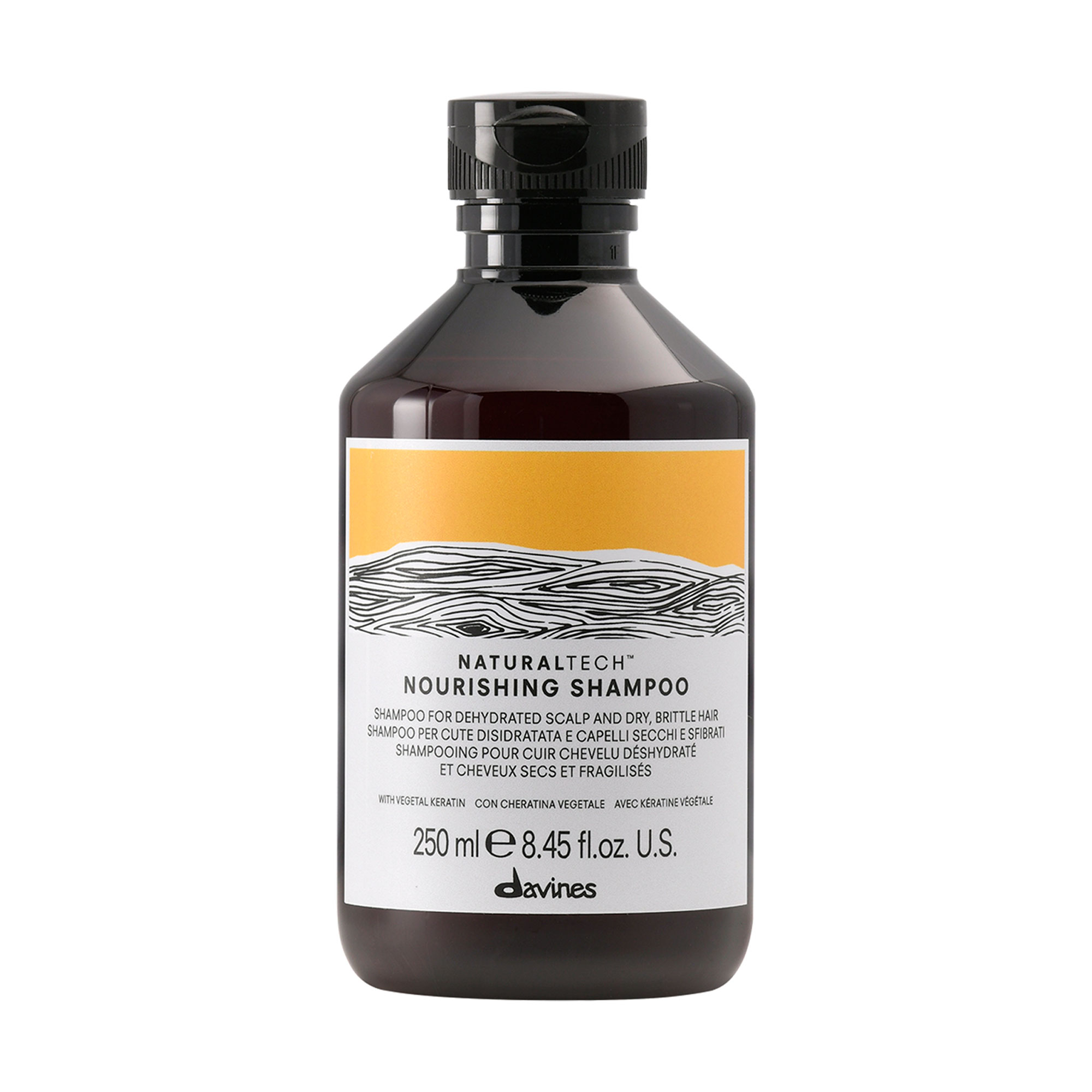 Безсульфатний живильний шампунь Davines Naturaltech Nourishing Shampoo для зневодненої шкіри голови та ламкого волосся, 250 мл