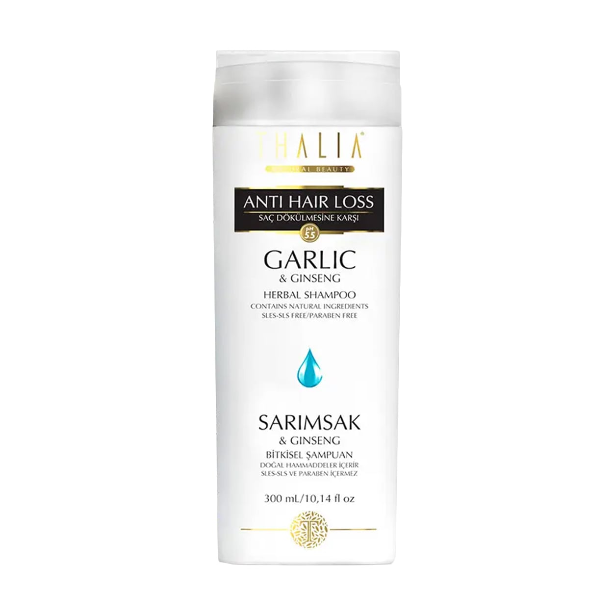 Безсульфатний зміцнювальний шампунь для волосся Thalia Anti Hair Loss Garlic &amp; Ginseng Herbal Shampoo з часником та женьшенем, 300 мл