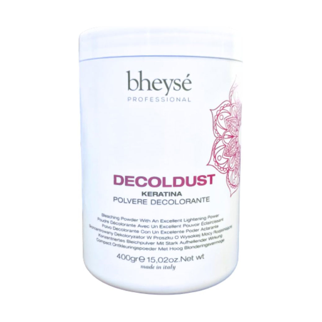 Біла знебарвлювальна пудра для волосся Bheyse Professional Decoldust Bleaching Powder White з кератином та додатковим захистом, 400 г