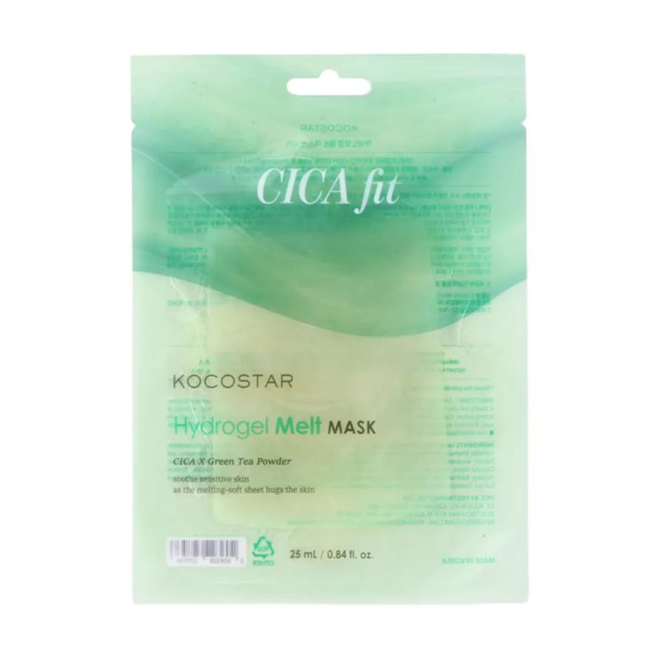 Біорозчинна гідрогелева маска для обличчя Kocostar Cica Fit Hydrogel Melt Mask з центелою, 25 мл