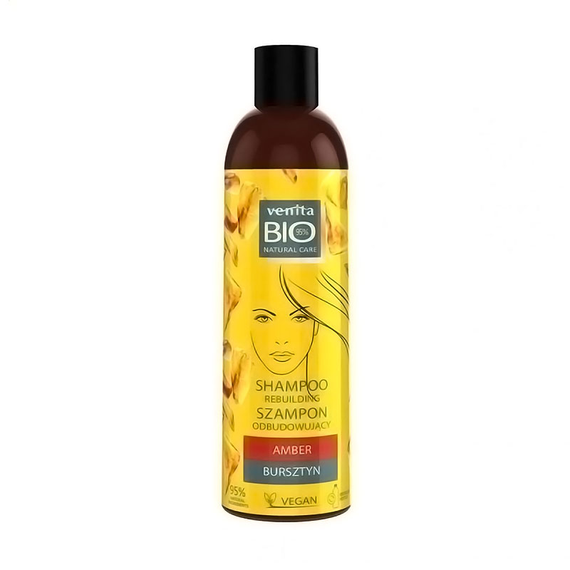 Біошампунь-реконструктор для волосся Venita Bio Natural Care Amber Rebuilding Shampoo з екстрактом бурштину, 300 мл