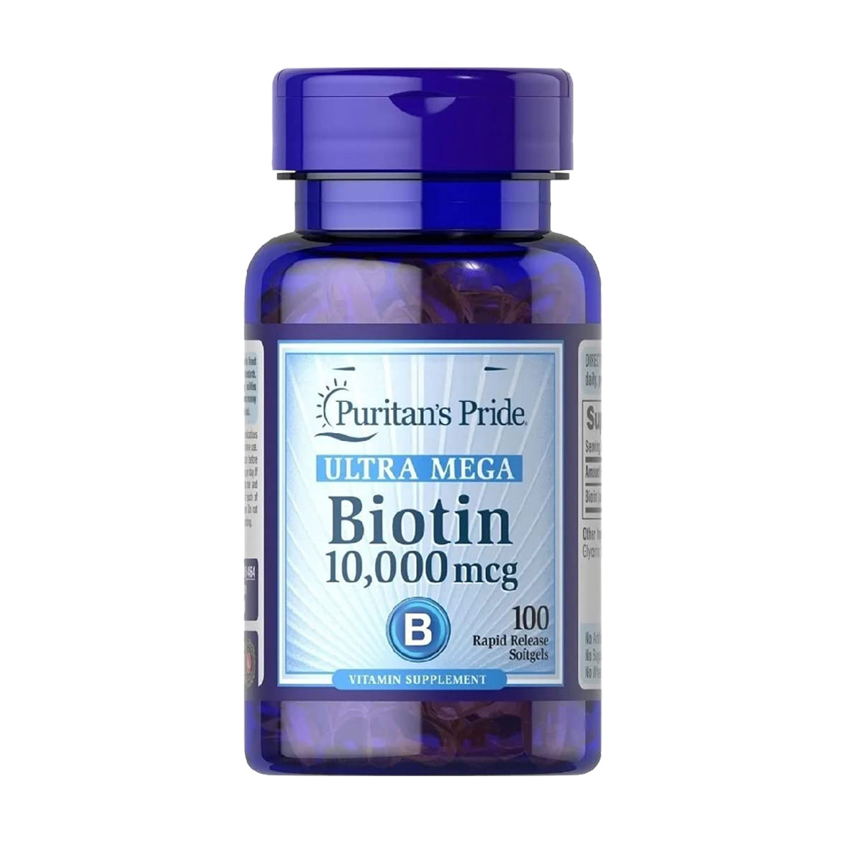 Біотин Puritan's Pride Biotin 10000 мкг, 100 капсул