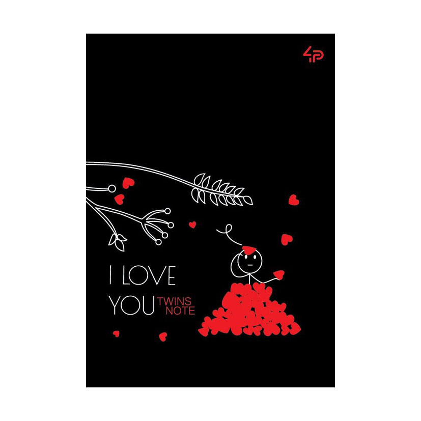 Блокнот 4Profi Twins Series Love You A5 клітинка, 40 аркушів, 14.5*21 см (904389)