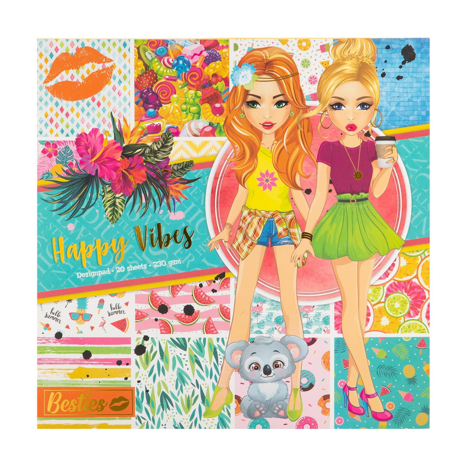 Блокнот для дизайну Besties Happy Vibes від 3 років, 20 аркушів, 25*24 см (140006)