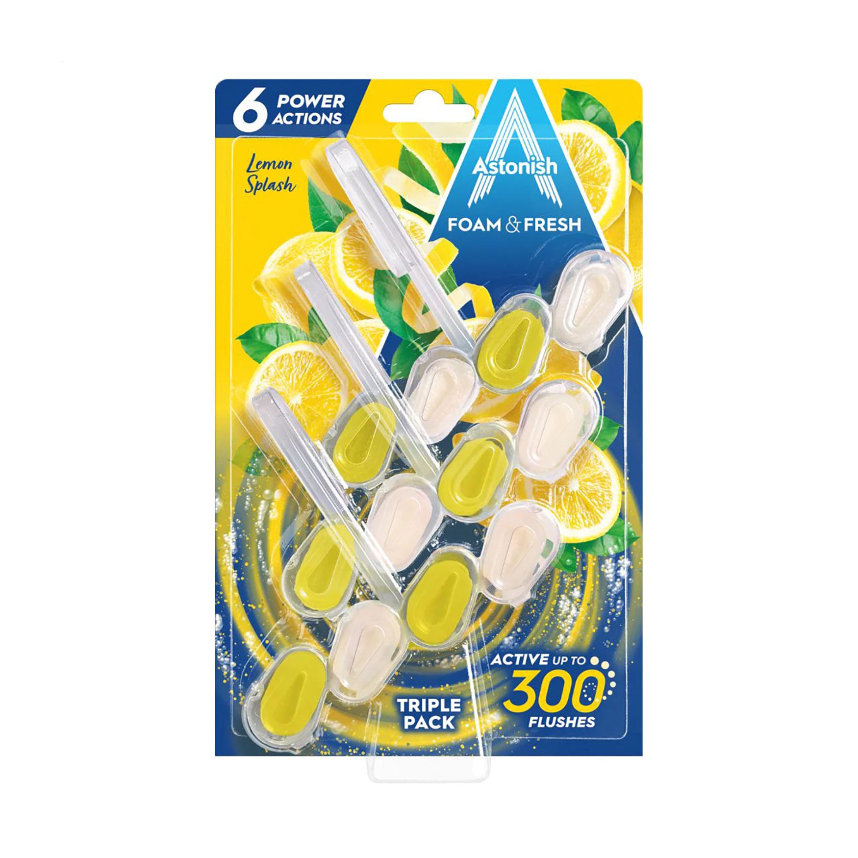 Блоки для чищення унітазів Astonish Foam &amp; Fresh з ароматом лимона, 3 шт