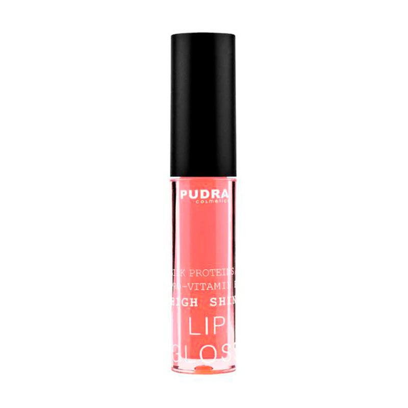 Блиск для губ Pudra Cosmetics High Shine Lip Gloss з протеїнами шовку та провітаміном B5, 07 Soft Coral, 2.5 г