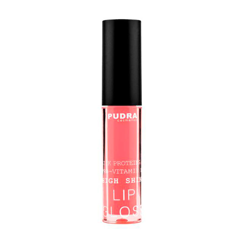 Блиск для губ Pudra Cosmetics High Shine Lip Gloss з протеїнами шовку та провітаміном B5, 28 Coral Pink, 2.5 г