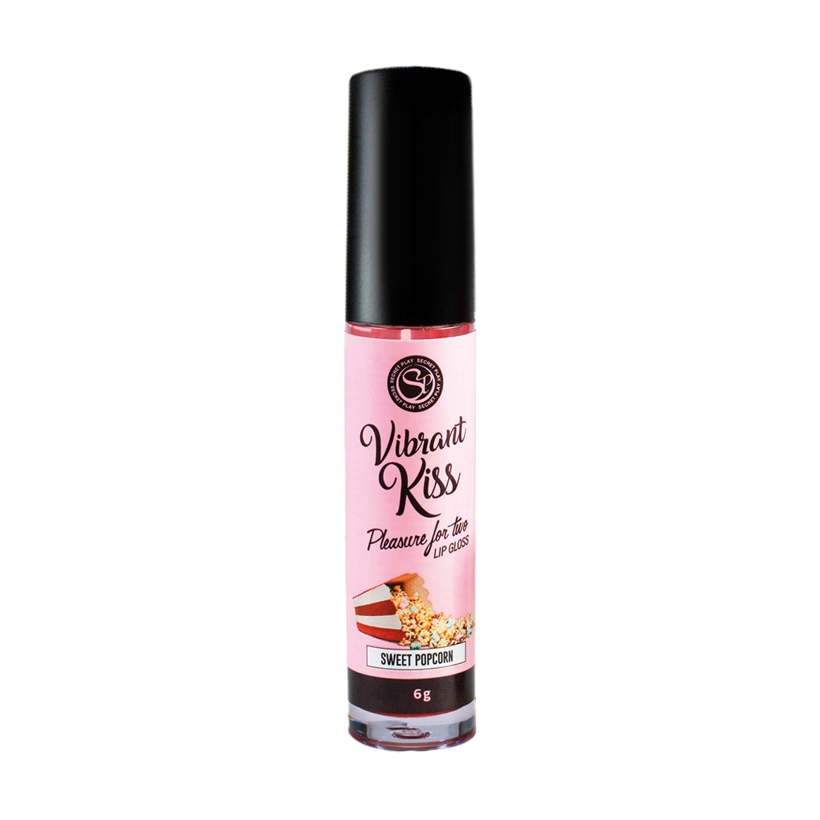 Блиск для губ з віброефектом Secret Play Vibrant Kiss Lip Gloss для орального сексу, зі смаком попкорну, 6 г