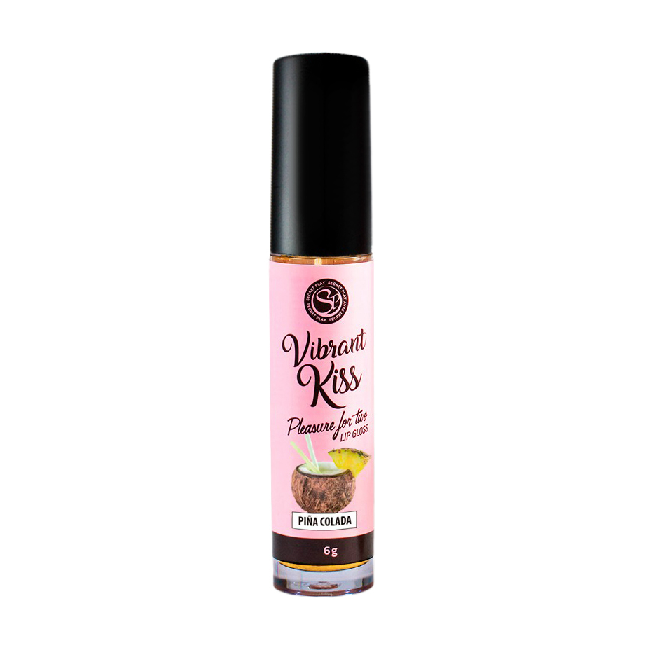Блиск для губ з віброефектом Secret Play Vibrant Kiss Lip Gloss для орального сексу, зі смаком піна колада, 6 г