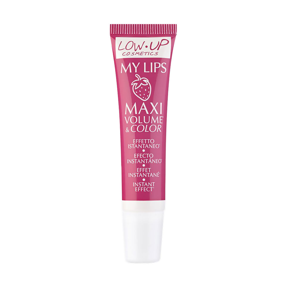 Блиск для збільшення об'єму губ Low Up Cosmetics My Lips Maxi Volume &amp; Color Полуниця, 10 мл
