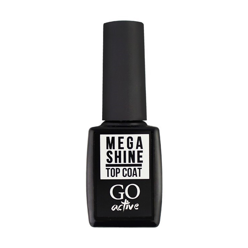 Блискучий топ для гель-лаку GO Active Mega Shine Top Coat без липкого шару, 10 мл