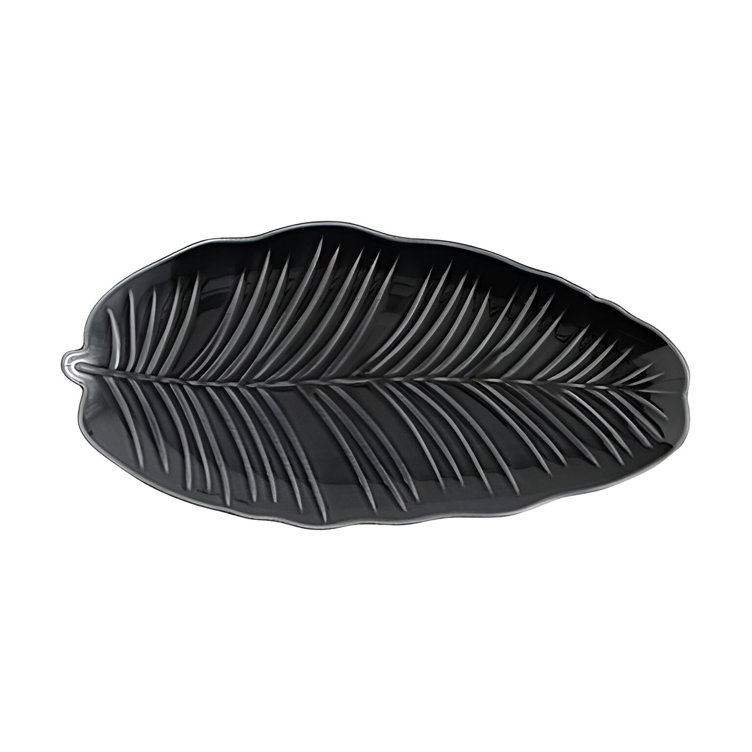 Блюдо Limited Edition Leaf овальне, чорне, 30*16.8 см (B010751)