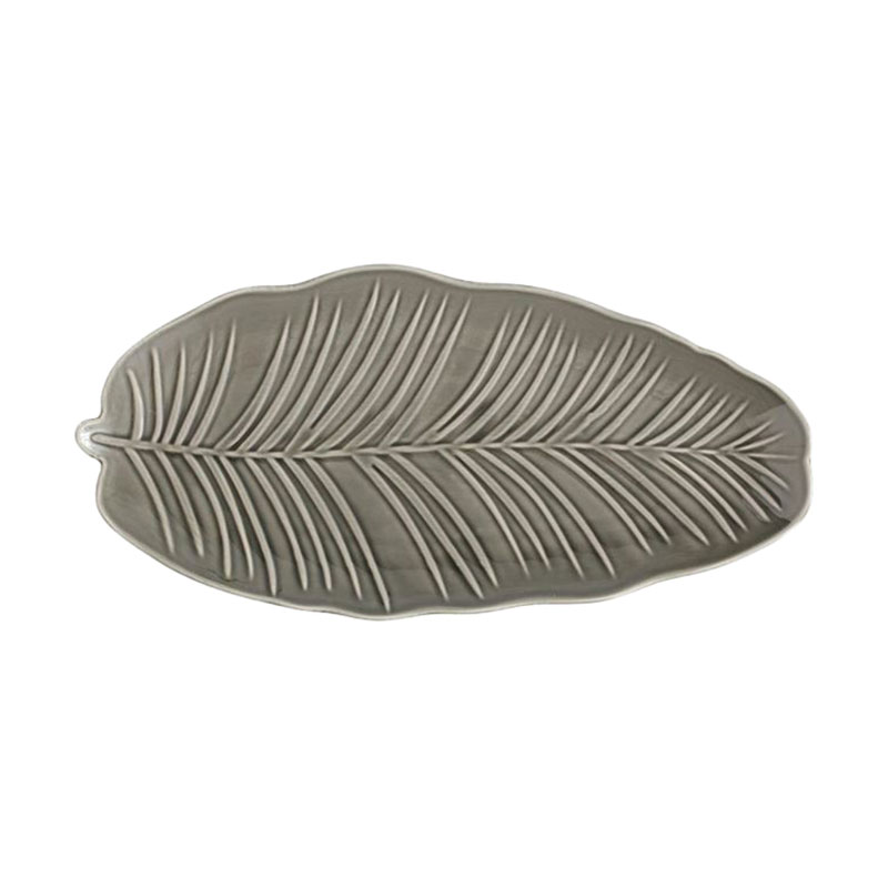 Блюдо Limited Edition Leaf овальне, сіре, 30*16.8 см (B010785)