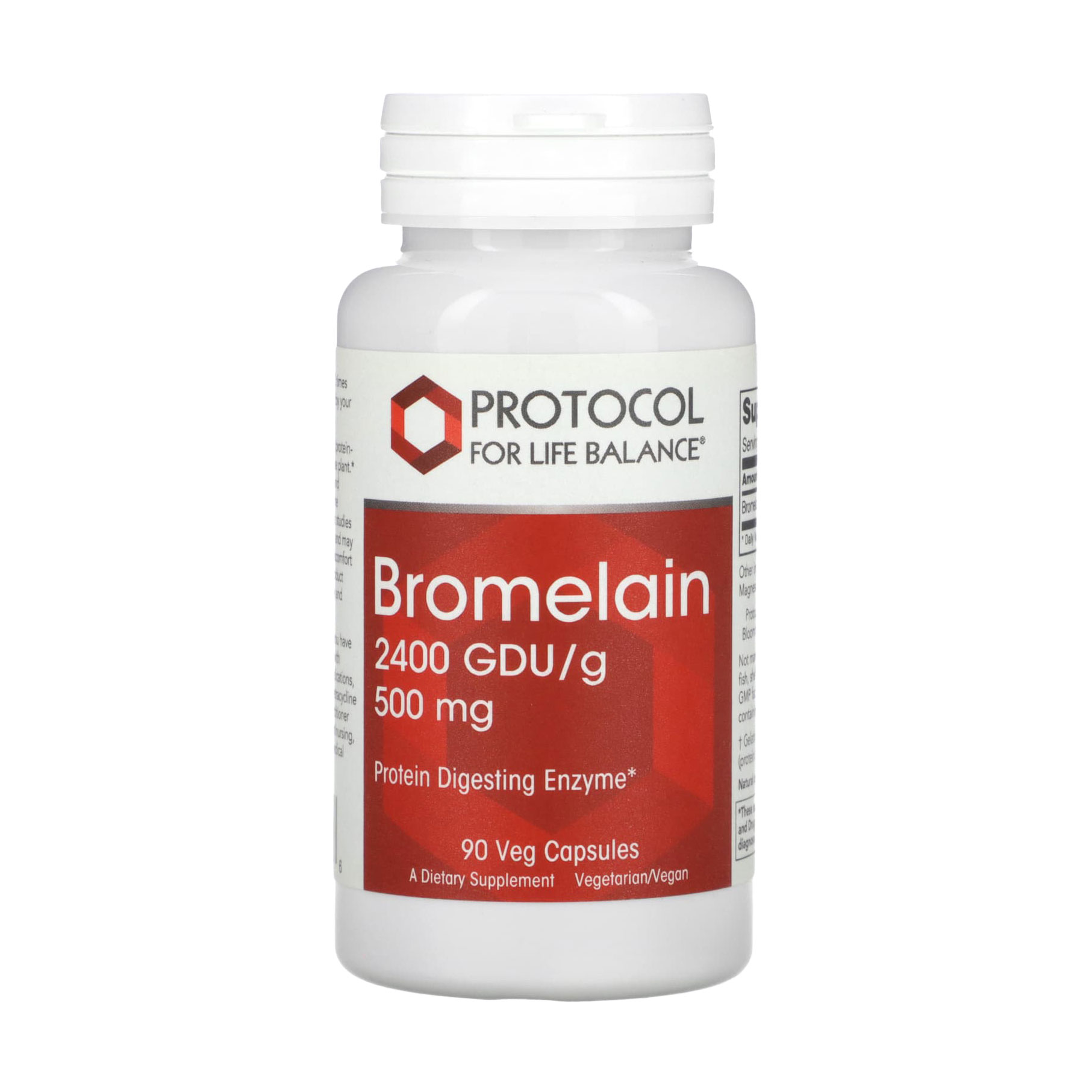Бромелайн Protocol For Life Balance Bromelain 2400 GDU/г 500 мг, 90 вегетаріанських капсул