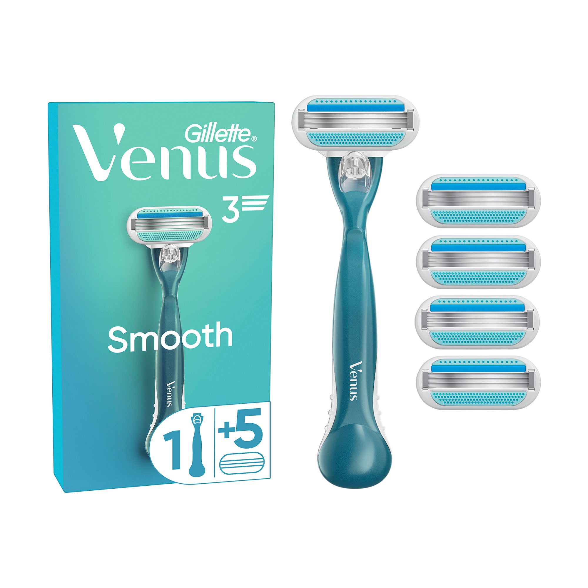 Бритва Gillette Venus Smooth з 5 змінними картриджами, жіноча, 5 шт