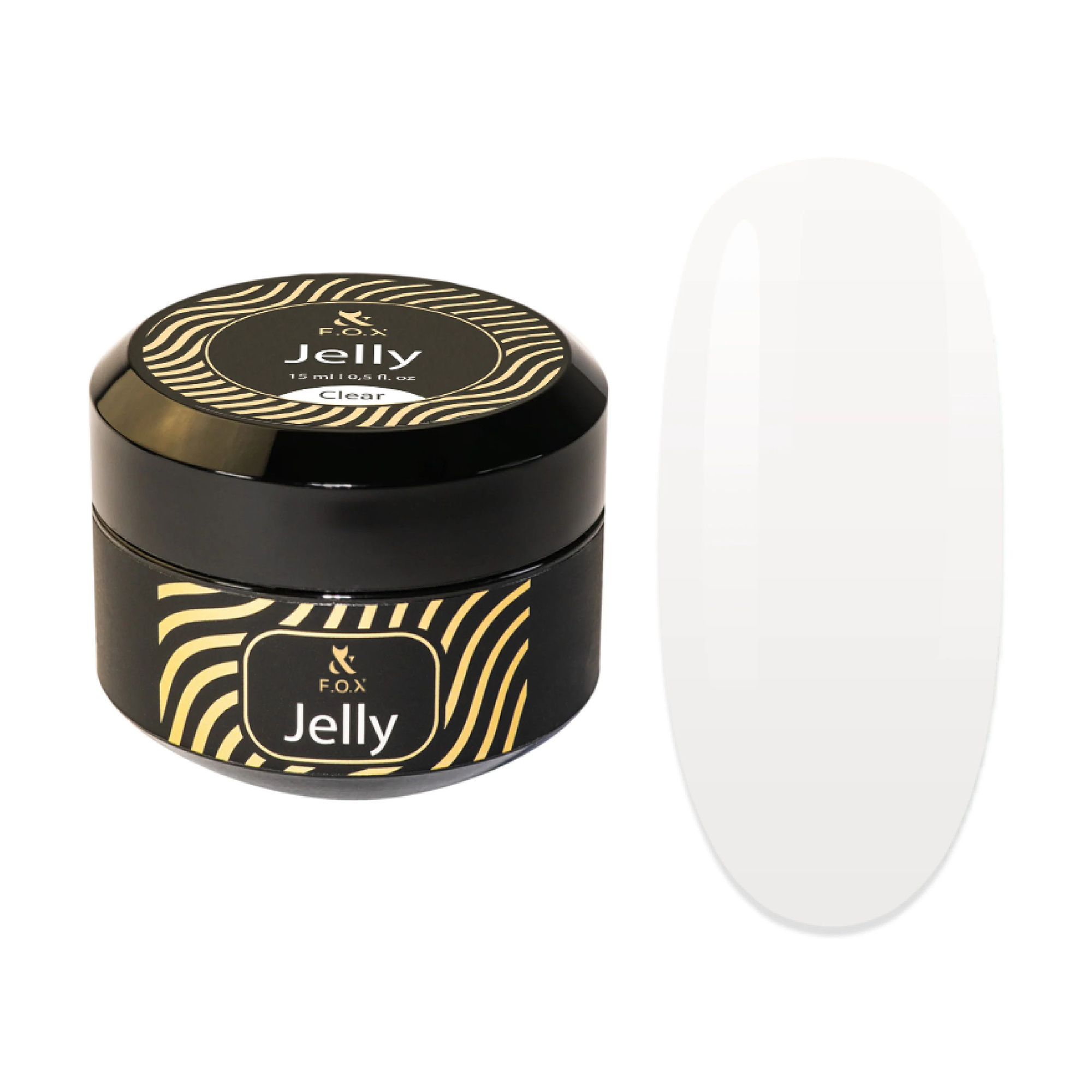 Будівельний гель-желе для нігтів F.O.X Jelly, Clear, 15 мл