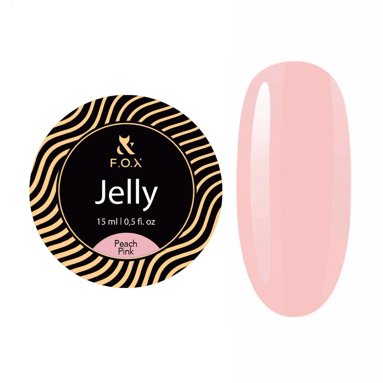 Будівельний гель-желе для нігтів F.O.X Jelly, Peach Pink, 15 мл