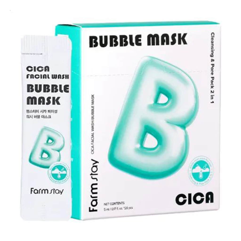 Бульбашкова маска для обличчя FarmStay Cica Facial Wash Bubble Mask з центелою, 20*5 мл