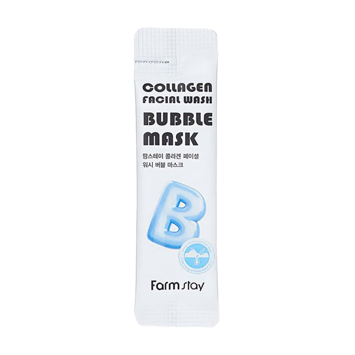 Бульбашкова маска для обличчя FarmStay Collagen Facial Wash Bubble Mask з колагеном, 5 мл (саше)