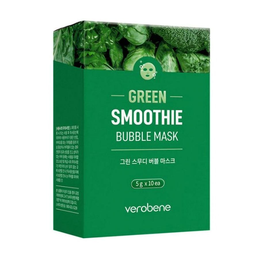 Бульбашкова маска для обличчя Verobene Green Smoothie Bubble Mask Зелений смузі, 10*5 г