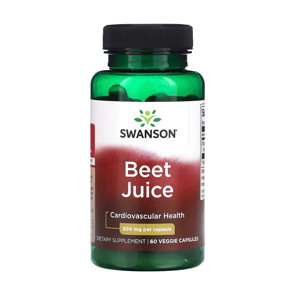 Буряковий сік Swanson Beet Juice, 500 мг, 60 вегетеріанських капсул
