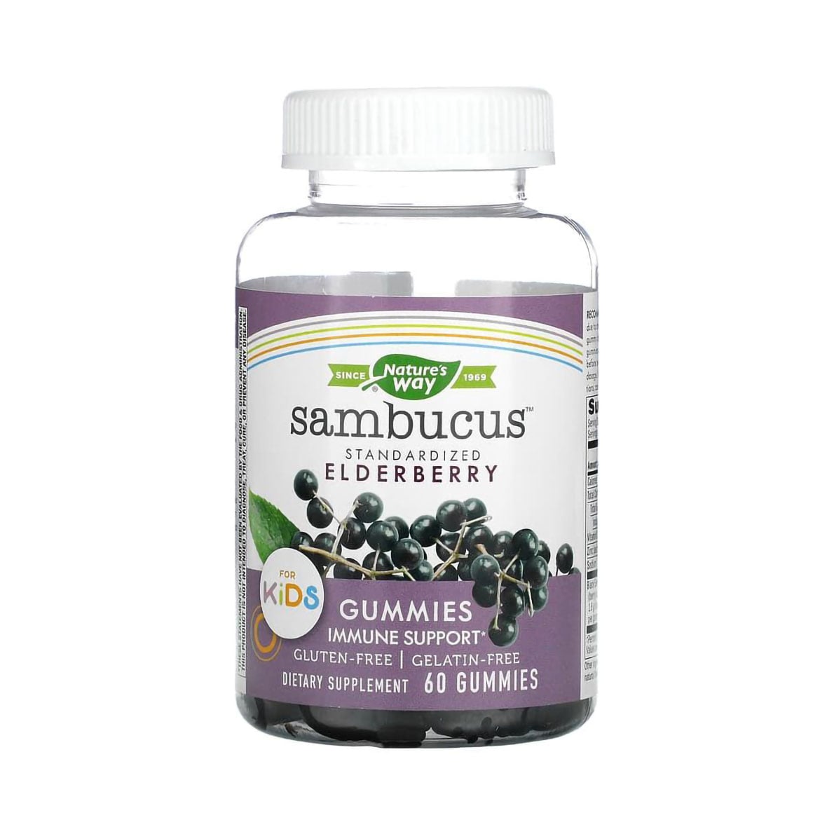Бузина для дітей Nature's Way Sambucus Immune Gummy Elderberry, 60 жувальних цукерок
