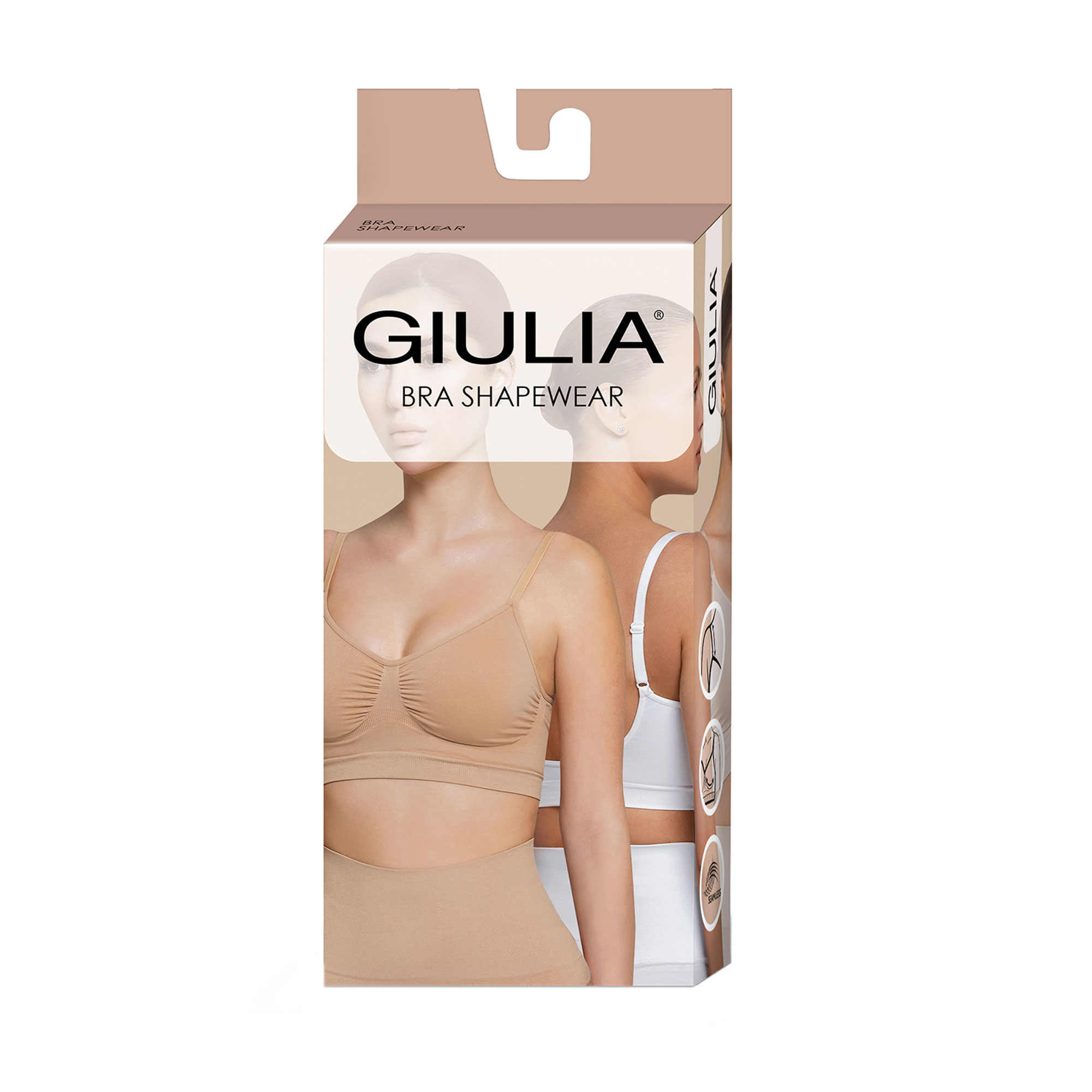 Бюстгальтер Giulia Bra Shapewear без кісточок, безшовний, Black, розмір S/M