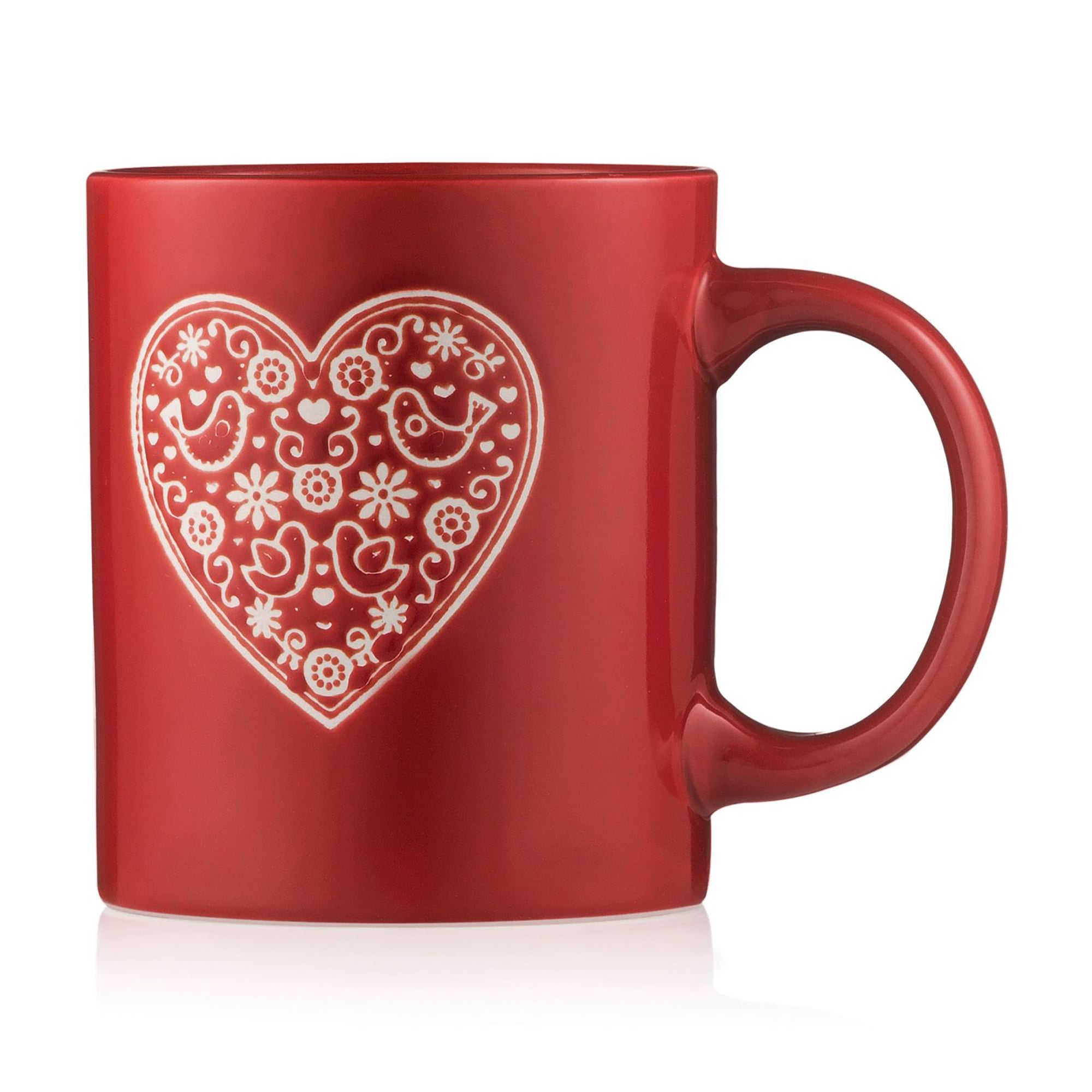 Чашка Ardesto Heart керамічна, червона, 320 мл (AR3074R)