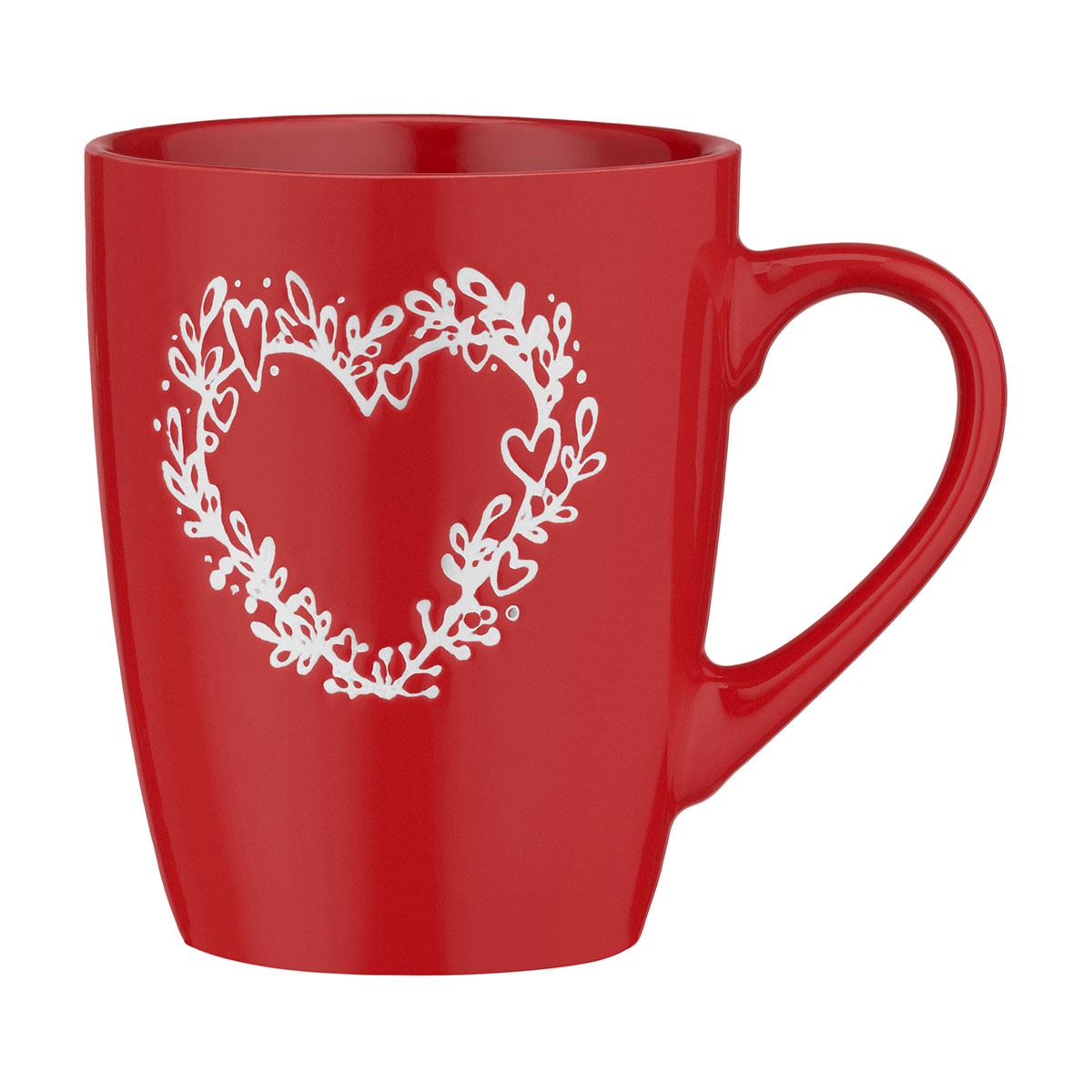 Чашка Ardesto Heart керамічна, червона, 320 мл (AR3467R)