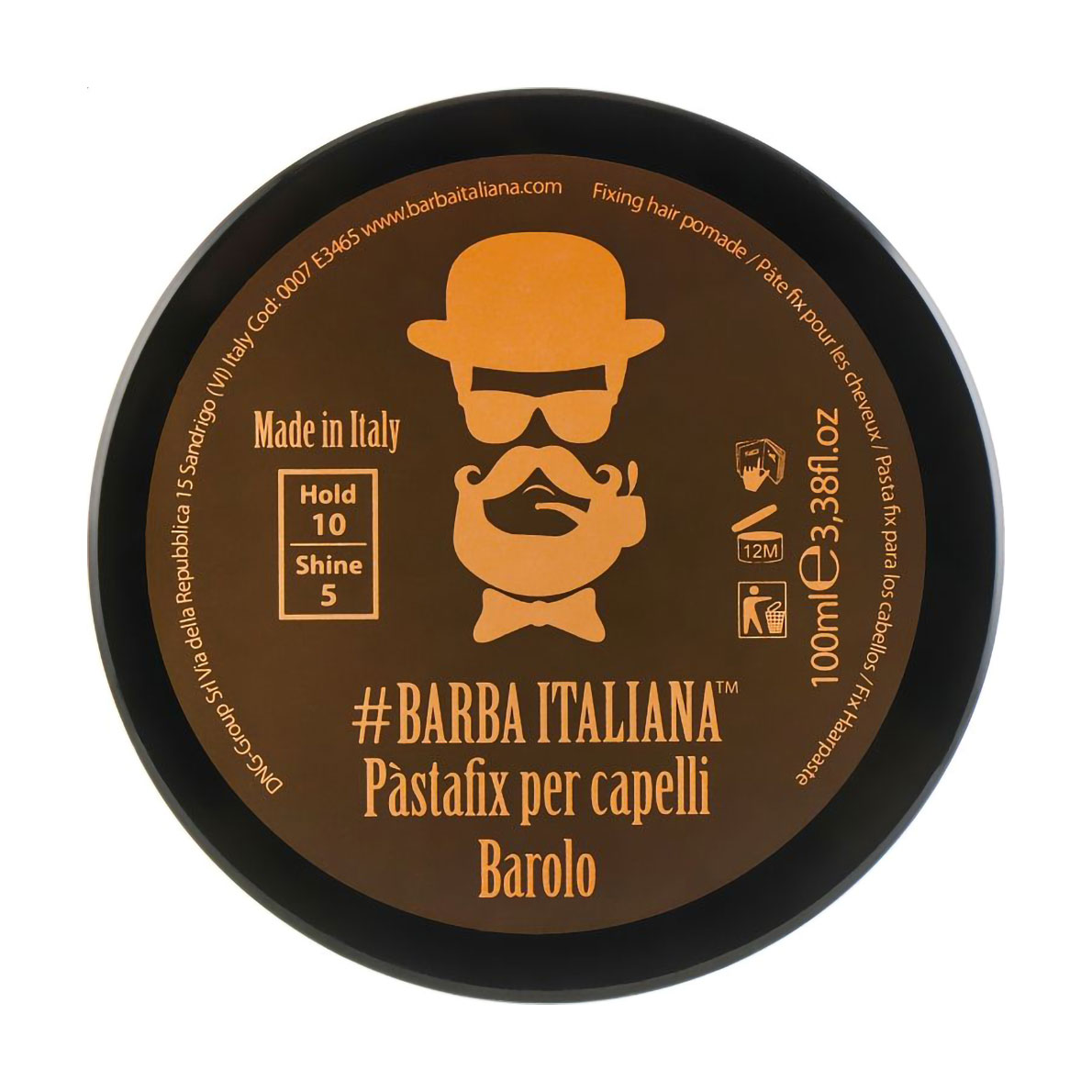 Чоловіча помадка для укладання волосся Barba Italiana Barolo Pomade, 100 мл