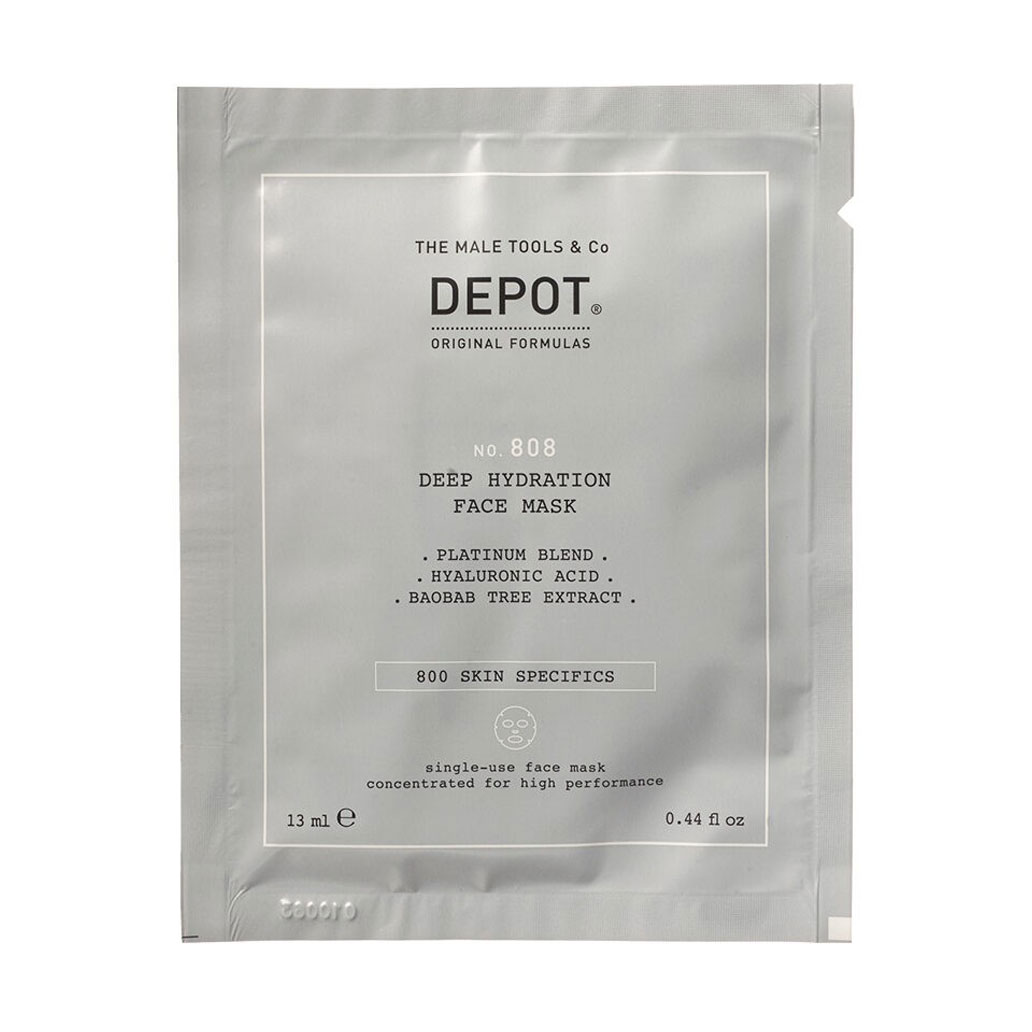 Чоловіча тканина маска для обличчя Depot 808 Deep Hydration Face Mask, 12*13 мл